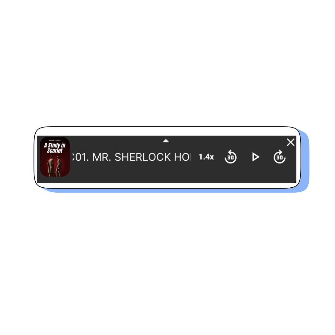 Showcasing the feature that you can adjust playback speed on Fabuly: Free Classics Audiobooks App