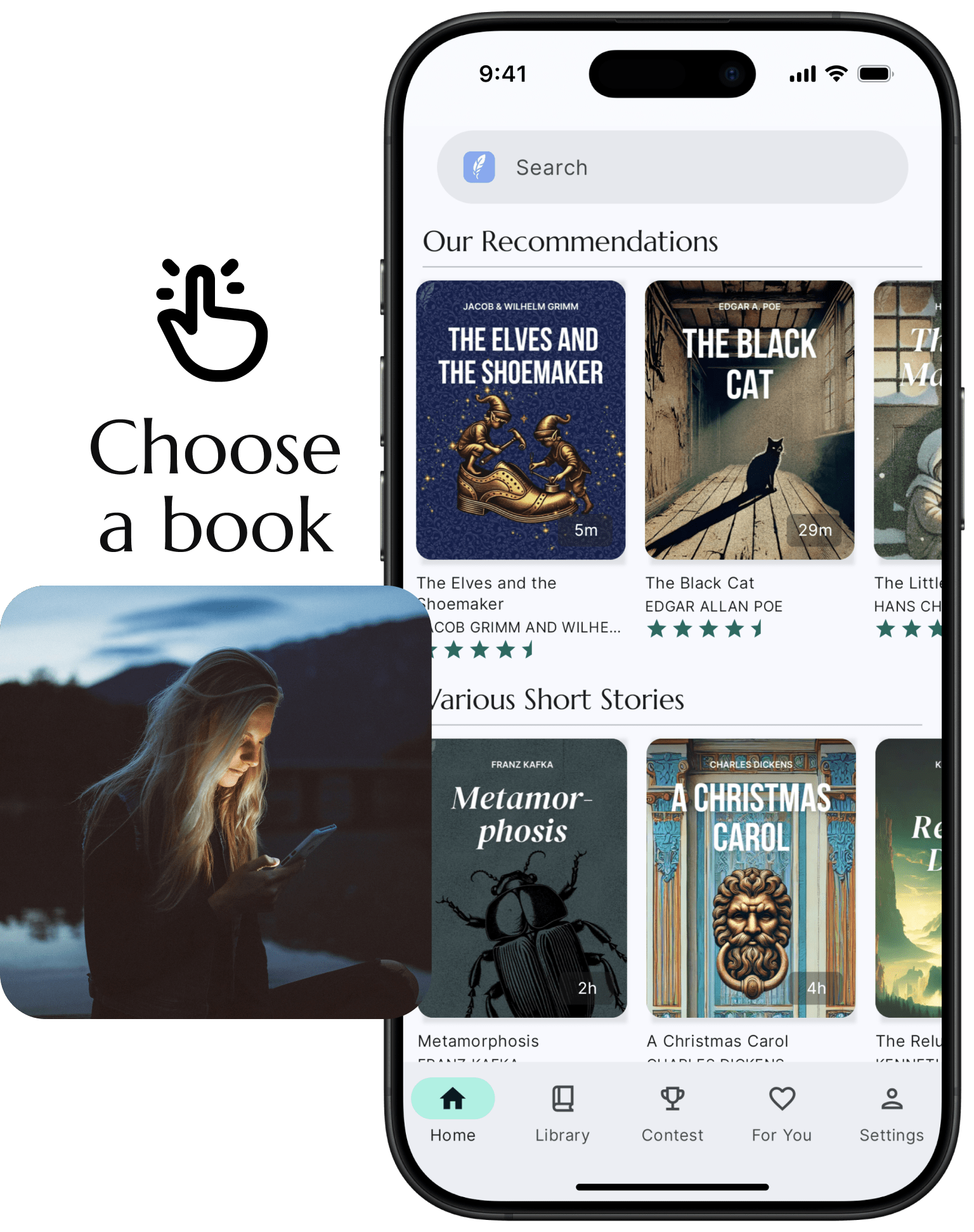 Choose a free audiobook on Fabuly: A Free Classic Audiobook App