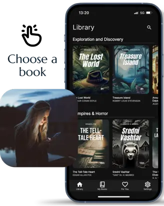 Pick Any Book. Illustration of the main page of Fabuly where it is possible to select an audiobook.